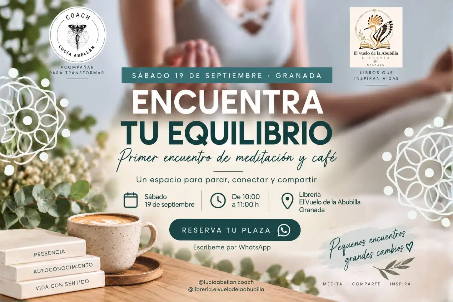 Encuentra tu equilibrio con Lucia Abellán Coach en Librería El Vuelo de la Abubilla Granada
